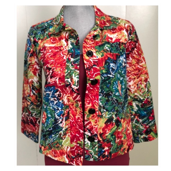 Chico’s silk/cotton blend shirt/jacket - Picture 1 of 8